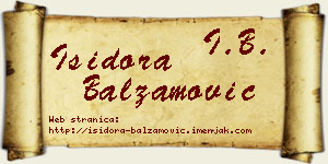 Isidora Balzamović vizit kartica